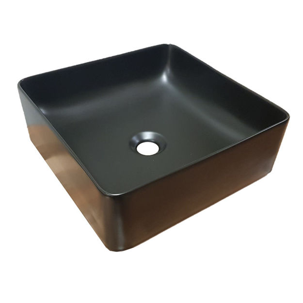 Imagen de Bacha De Apoyo Cuadrada 36.50 cm Negro Mate Dmc