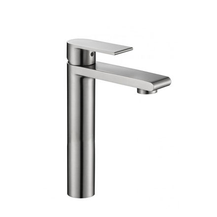Imagen de Grifería de lavatorio Monocomando alto de mesada Loft Gris Satinado