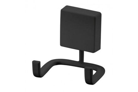 Imagen de GANCHO DOBLE DE BAÑO NEGRO MATE