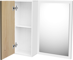 Imagen de Mueble de baño suspendido Sophia Almendra 60cm bacha de resina natural y espejo con botiquín