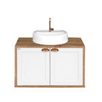 Imagen de Mueble de baño suspendido Creta Rustico blanco 78 cm sin bacha