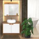 Imagen de Mueble de baño suspendido Creta Rustico blanco 78 cm sin bacha