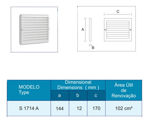 Imagen de Rejilla de ventilación 17x14cm Sicflux