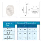 Imagen de Rejilla de ventilación embutir redonda 100mm Sicflux