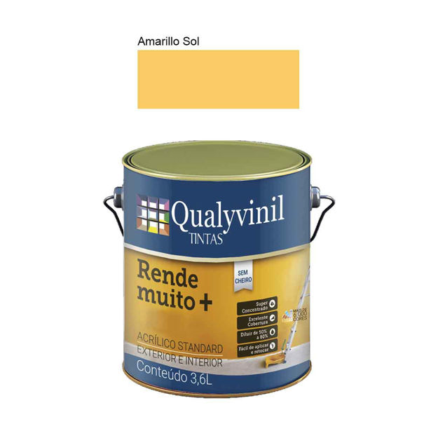 Imagen de Latex Rinde Mucho amarillo Sol 3,6litros