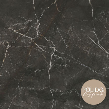 Imagen de Gres para piso y pared Nero Elevato 66x66 cm Pulido brillante y rectificado