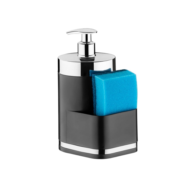 Imagen de DISPENSADOR JABÓN LIQUIDO Y ESPONJA NEGRO