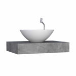 Imagen de Mueble de baño suspendido en porcelanato Peri  Gris Pulido 80 cm sin bacha