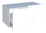 Imagen de Mueble de baño suspendido Bliss blanco 80 cm con Mesada en porcelanato blanco marmolado sin bacha