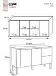 Imagen de Mueble de cocina bajo mesada gris y aéreo 150 cm Cisne