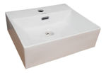 Imagen de Mueble de baño de pie Oasis azul 80cm mesada Porcelanato con bacha de Loza