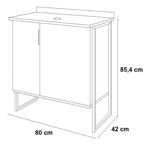 Imagen de Mueble de baño de pie Oasis azul 80cm mesada Porcelanato con bacha de Loza