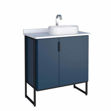 Imagen de Mueble de baño de pie Oasis azul 80cm mesada Porcelanato con bacha de Loza