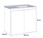 Imagen de Mueble de baño suspendido Aster gris 60cm con bacha de resina