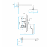Imagen de Grifería de ducha Monocomando embutida con transferencia Alassio Oro