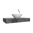 Imagen de Mueble de baño suspendido en porcelanato Peri Negro Pulido 80 cm sin bacha