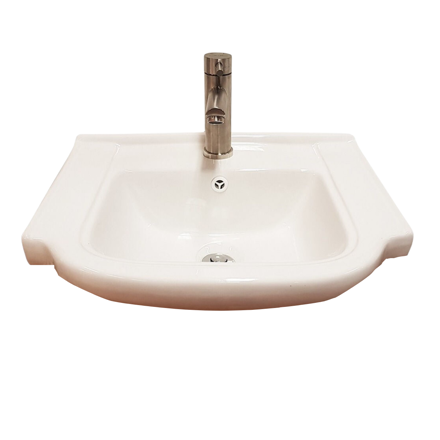 Imagen de Bacha de sobreponer rectangular 50x45 cm c/mesa blanca brillante Dmc