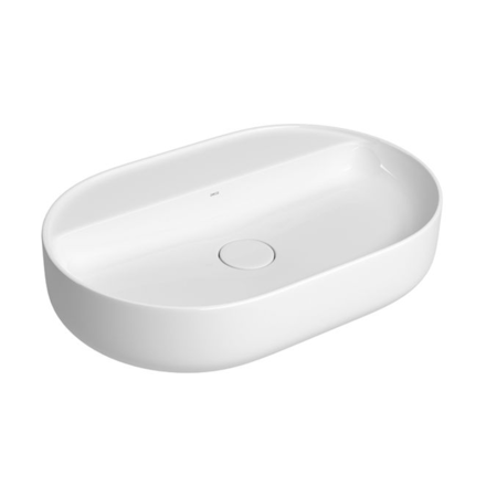 Imagen de Bacha de apoyo Oval 60x40 cm c/mesa blanco brillante Deca