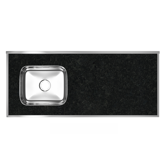 Imagen de Mesada c/pileta inox 120cm Verde Labra Izquierda Forminox