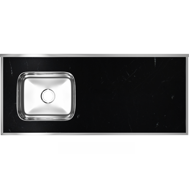 Imagen de Mesada c/pileta inox 120cm Negra Izquierda Forminox