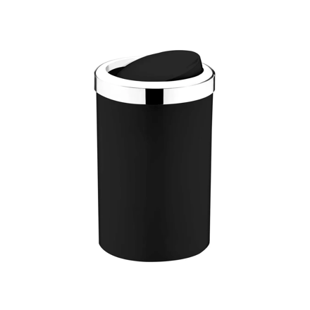 Imagen de Papelera negro y cromo