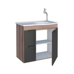 Imagen de Mueble de baño suspendido Margarita Negro 60 cm con bacha de resina