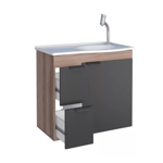 Imagen de Mueble de baño suspendido Margarita Negro 60 cm con bacha de resina