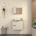 Imagen de Mueble de baño suspendido Margarita Beige 60 cm con bacha de resina