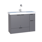 Imagen de Mueble de baño suspendido Orquidea gris 80 cm con bacha de resina