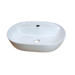 Imagen de Bacha de apoyo ovalada c/mesa 51x38 cm blanco brillante Dmc