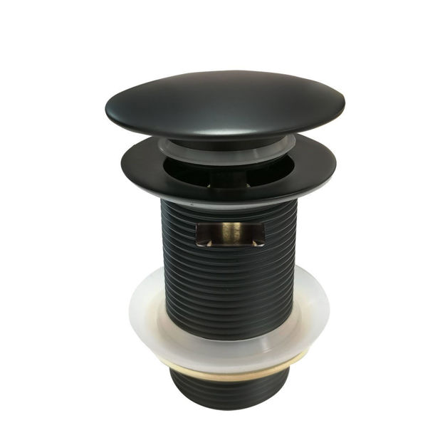 Imagen de Válvula lavatorio negro mate c/desborde click 1.1/4