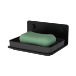 Imagen de JABONERA C/BASE PLASTICA EXTRAIBLE NEGRO MATE