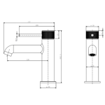 Imagen de Grifería de lavatorio Monocomando bajo de mesada volante labrado cromo
