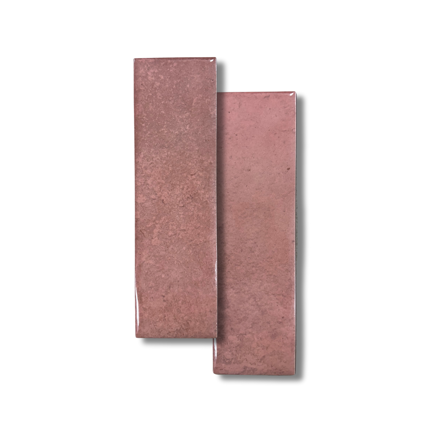 Imagen de Cerámica de pared Brick Aquarela Rose 7,5x25 cm Brillante