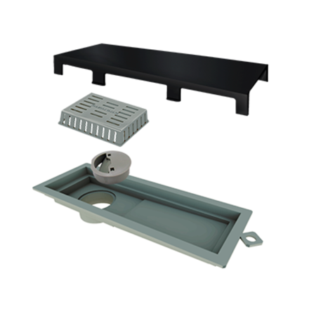 Imagen de ELLEVE Receptaculo tapa ac inox negro mate 25cm Tiny