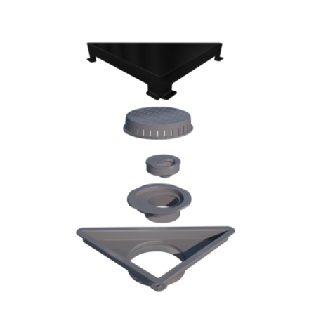 Imagen de ELLEVE Receptaculo tapa inox negro mate Vertex