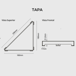 Imagen de ELLEVE Receptaculo tapa inox negro mate Vertex