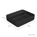 Imagen de Bacha de apoyo rectangular 50x40 cm C/mesa Negro mate Deca