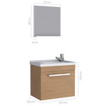 Imagen de Mueble de baño suspendido Agata Jequitiba 50cm bacha de resina natural y espejo