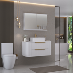 Imagen de Mueble de baño Suspendido Alice Blanco 100 cm con Bacha de Loza