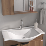 Imagen de Mueble de baño de pie Crystal Roble 72 cm con Bacha de resina y espejo con botiquín