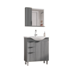 Imagen de Mueble de baño de Pie Crystal Etna 72 cm con Bacha de resina y espejo con botiquín