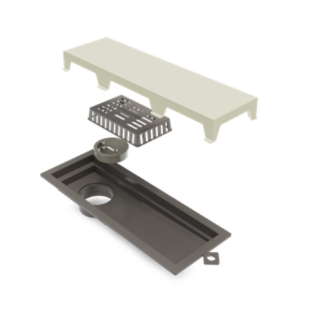 Imagen de NOVII Receptaculo pvc tapa beige perforada 25cm