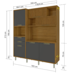 Imagen de Mueble de cocina Kit Loft Gris 6 Puertas 2 cajones