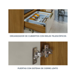 Imagen de Mueble de cocina Kit Loft Gris 6 Puertas 2 cajones