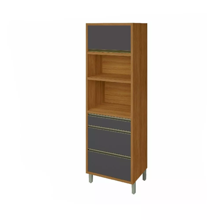 Imagen de Armario Baronesa 1 puertas 3 cajones Gris/freijo