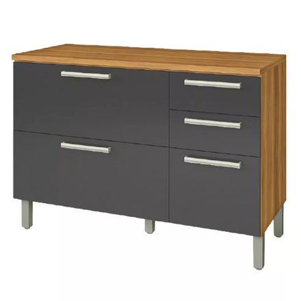 Imagen de Bajo mesada Burguesa 120cm Gris 2 puertas 3 cajones