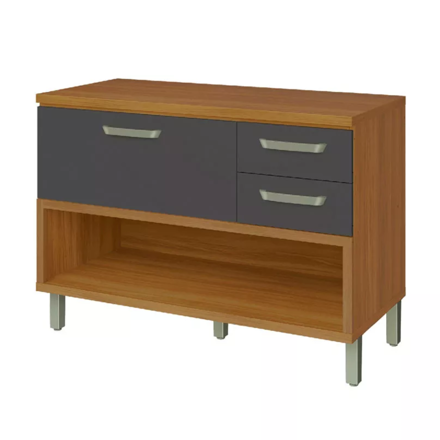 Imagen de Bajo mesada Princesa 120 cm 1 puerta 2 cajones Gris