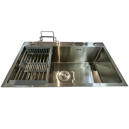 Imagen de Pileta de cocina simple C/guarda objetos 75x45x22cm