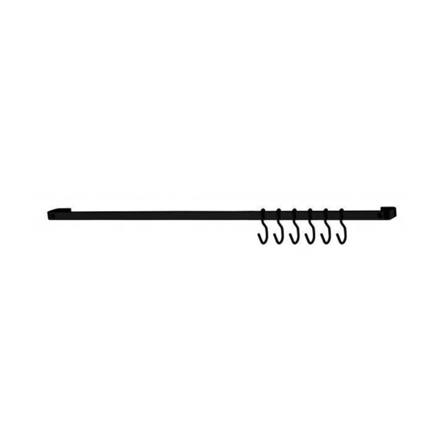 Imagen de BARRA PIATINA NEGRO MATE 45CM - CON 6 GANCHOS
